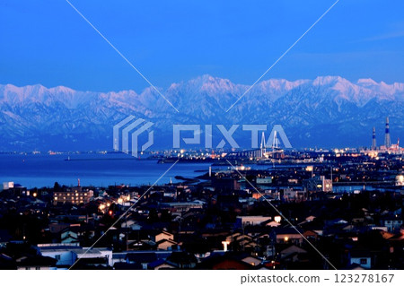 View of the Tateyama Mountain Range from Keta Shrine 123278167