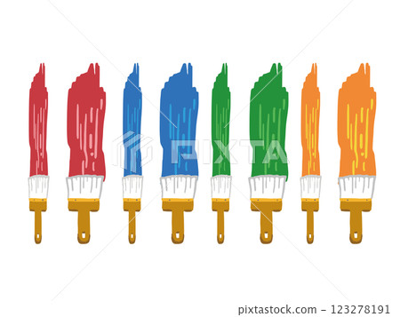 Illustration set of paint and paint brushes Illustration set of paint and paint brushes 123278191