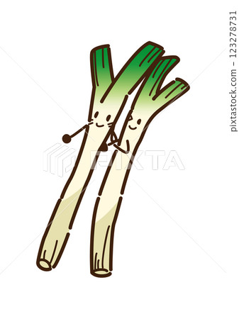 Green onion character cute 123278731