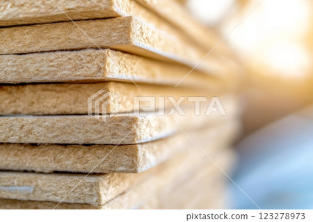 Stack of sustainable mineral wool insulation for thermal and acoustic properties 123278973