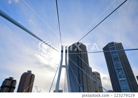 Shinonome tower apartment and Tatsumi Sakurabashi Bridge (Koto Ward, Tokyo) Shinonome tower apartment and Tatsumi Sakurabashi Bridge (Koto Ward, Tokyo) 123279129