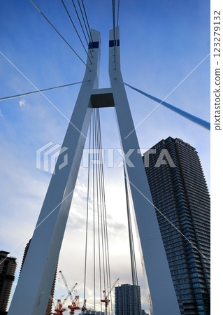 Shinonome tower apartment and Tatsumi Sakurabashi Bridge (Koto Ward, Tokyo) Shinonome tower apartment and Tatsumi Sakurabashi Bridge (Koto Ward, Tokyo) 123279132