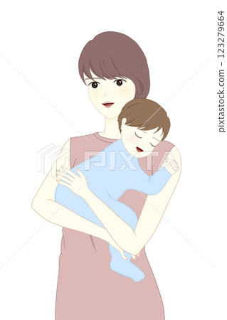 A mother holding a baby 123279664