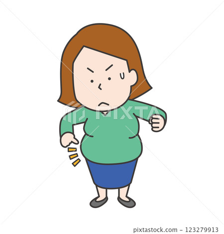 一個擔心腹部脂肪的女人 一個擔心腹部脂肪的女人 123279913