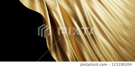 Gold luxury fabric background with copy space 3d render Gold luxury fabric background with copy space 3d render 123280204