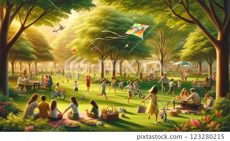 公園度假－孩子與家庭的溫馨時刻 123280215