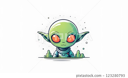 Cute alien illustration 123280793