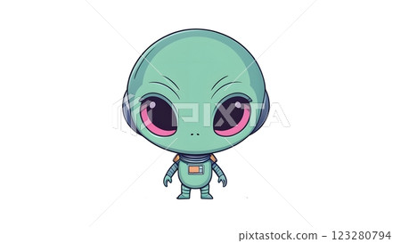 Cute alien illustration 123280794