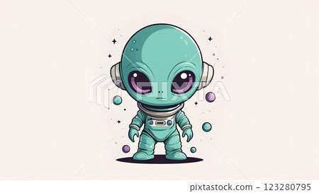 Cute alien illustration 123280795
