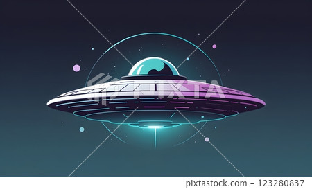 Flying saucer, UFO illustration 123280837