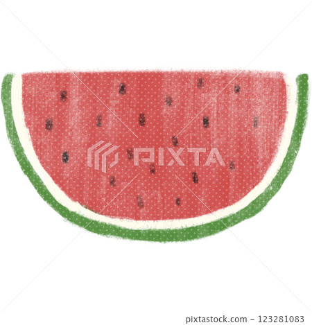 Illustration of a cut red watermelon 123281083