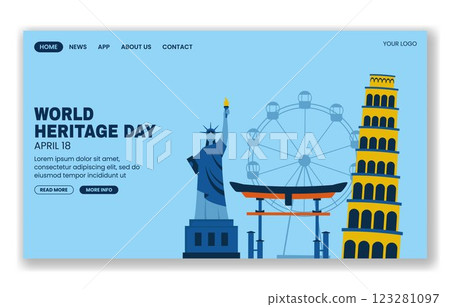 International Heritage Day Hand-Drawn Template for Social Media Landing Page 123281097