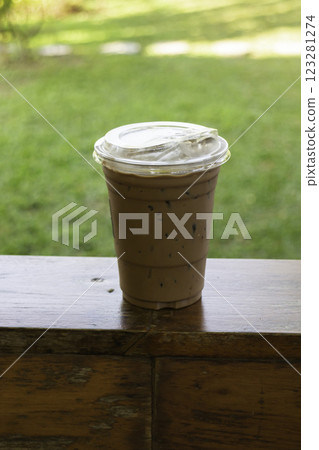 Iced chocolate mocha refreshment coffee drink Iced chocolate mocha refreshment coffee drink 123281274