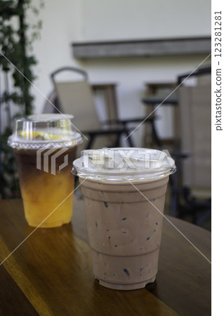 Iced chocolate mocha refreshment coffee drink Iced chocolate mocha refreshment coffee drink 123281281