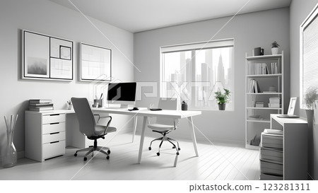 辦公室、工作空間內部插圖 123281311