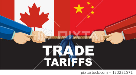 Trade Tariffs Tug of War 123281571
