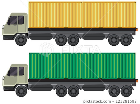 Freight Trucks with Shipping Containers Freight Trucks with Shipping Containers 123281592