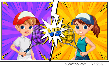 Tennis Showdown: Boy vs Girl 123281638