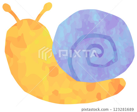 蝸牛插畫紋理紫色向量素材 123281689
