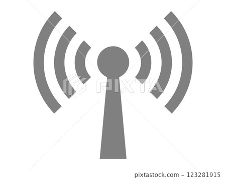 Radio wave icon (antenna/communication mark) 123281915