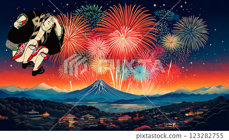 People watching fireworks People watching fireworks 123282755