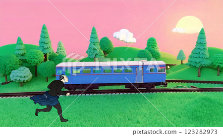 鐵路與奔跑的武士 鐵路與奔跑的武士 123282973
