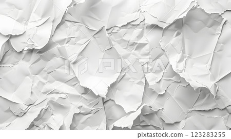 Seamless White Paper Texture Background with Crumpled Effect 123283255