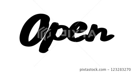 Handwritten lettering "Open" Vector illustration Handwritten lettering "Open" Vector illustration 123283270