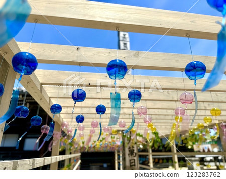Wind chime parade held at Saikyoji Temple in Otsu, Shiga Prefecture Wind chime parade held at Saikyoji Temple in Otsu, Shiga Prefecture 123283762
