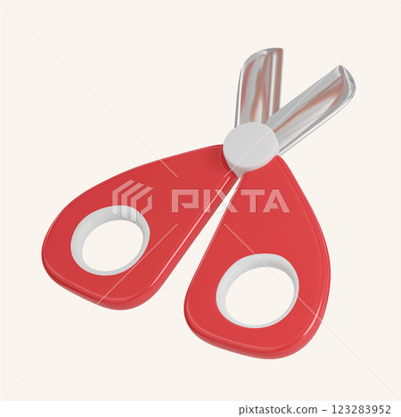 scissors icons. minimal 3D Illustration School Education. 123283952