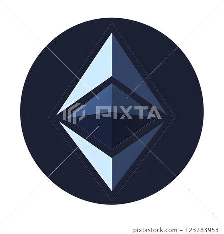Electric blue triangle logo symbol on white background 123283953