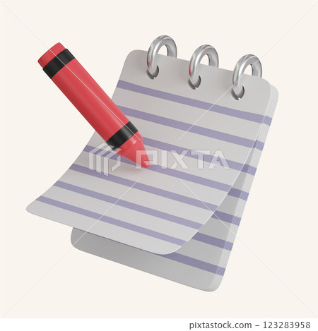 pencil Crayons and notepad listing icons. minimal 3D Illustration School Education. pencil Crayons and notepad listing icons. minimal 3D Illustration School Education. 123283958