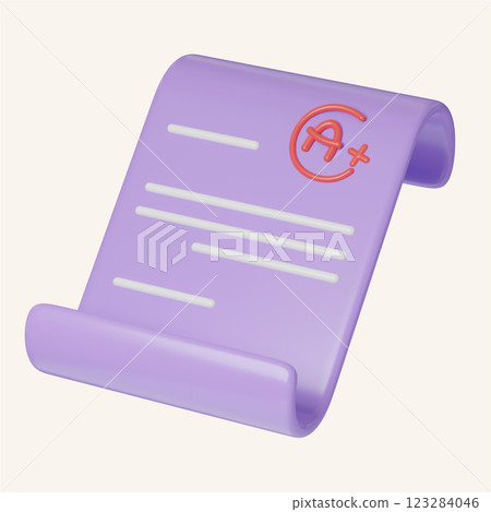 Academic Achievement and Grading Education 3d icons, Back to school ,3d rendering illustration. 123284046