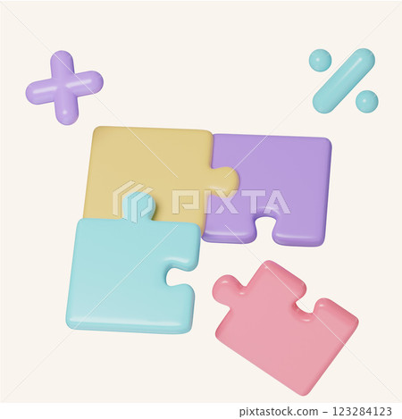 Title Copy code Problem Solving with Puzzle Education 3d icons, Back to school ,3d rendering illustration. 123284123
