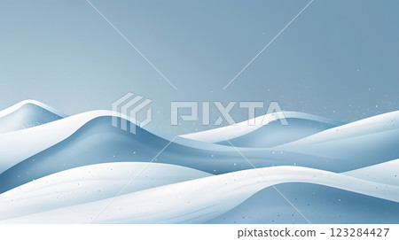 Feel the calmness of snowy hills in a tranquil winter setting 123284427