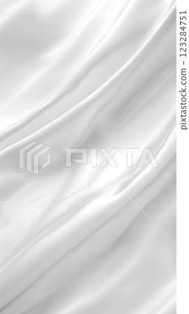 Closeup shot of white satin fabric with elegant waves 123284751