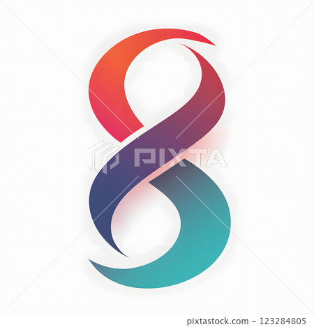 Colorful Infinity Symbol in Gradient Spiral Design 123284805