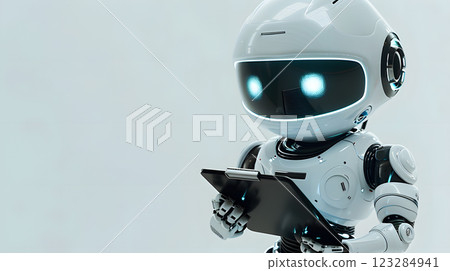 Robot holds tablet, Automotive design, Electric blue, Fictional character 123284941