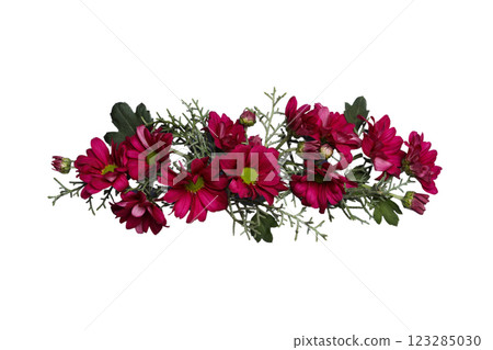 PNG, March 8. Pink flowers, decor, isolated on white background. 123285030