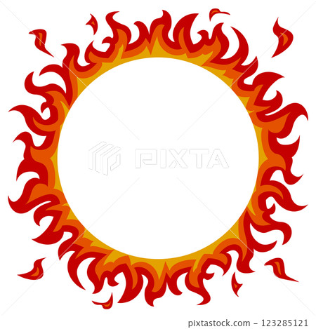 Burning fire ring frame vector illustration 123285121