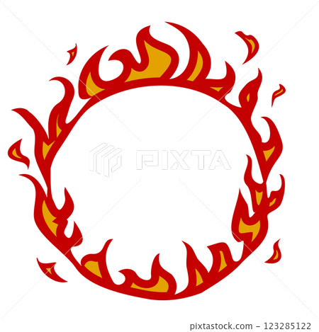 Burning fire ring frame vector illustration 123285122