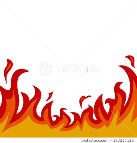 Burning fire and flames on a white background vector illustration square 123285126