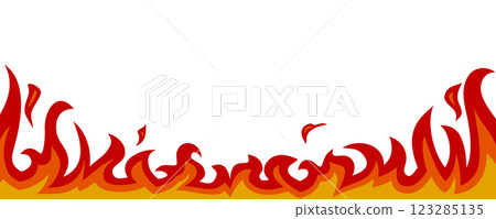 白色背景向量上燃燒的火焰和火焰水平圖 白色背景向量上燃燒的火焰和火焰水平圖 123285135