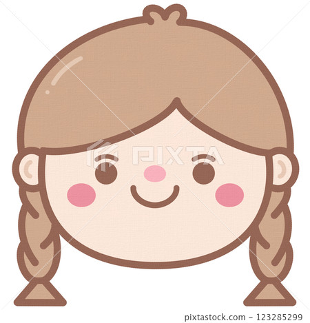 Cute Little Girl Face Hand Drawn Element 123285299