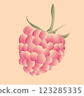 raspberry in pixel art style, retro style 123285335