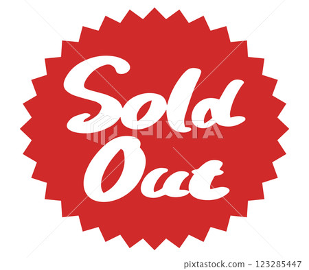 Sold out handwritten icon vector illustration Sold out handwritten icon vector illustration 123285447
