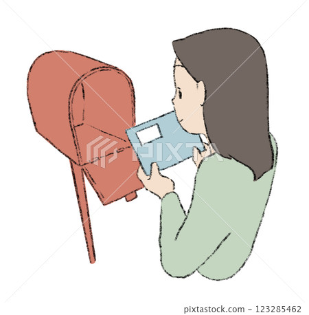 Woman receiving mail Woman receiving mail 123285462