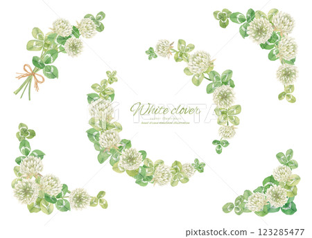 Watercolor clover frame set 123285477