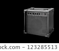 guitar amplifier on black background, with EQ for bass electric guitar 123285513