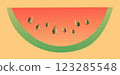 a slice of watermelon in pixel art style, retro style 123285548
